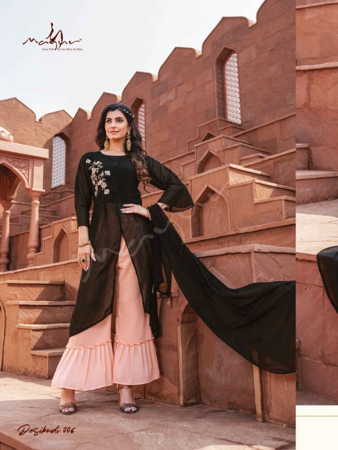 Mayur Desi Kudi Heavy Famcy Festive Wear Designer Front Cut Top Bottom With Dupatta Collection